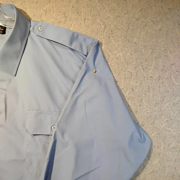 Gold Star Men's Wash N Wear Blue Long Sleeve Uniform Dress Shirt Size  2XL - Picture 14 of 14